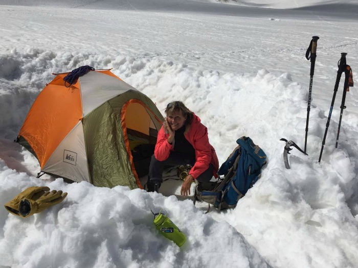 Gitte camping on Col Midi - Good Life After 50
